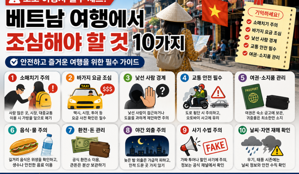 베트남 여행에서 조심해야 할 것 10가지|초보 여행자 필수 체크